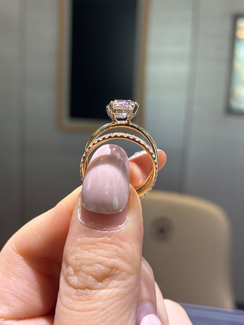 For CTMundy 14k gold set Ashoka ring EVVS2 total 3.191 band 0.418ct
