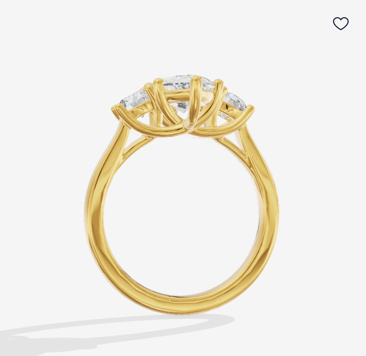 For Richard Schoelles – Custom Petite Selenia Three Stone Marquise Ring Setting (SLRG-3ST0074), 14K Yellow Gold Semi-Mount Only, Custom Built for One 2ct Marquise Center Diamond & Two 0.33ct Round Side Diamonds