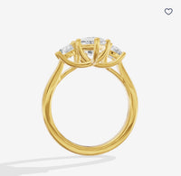 For Richard Schoelles – Custom Petite Selenia Three Stone Marquise Ring Setting (SLRG-3ST0074), 14K Yellow Gold Semi-Mount Only, Custom Built for One 2ct Marquise Center Diamond & Two 0.33ct Round Side Diamonds