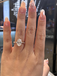 For Jodie, Deposit for 3.5ct Oval mainstone with 0.577ct sidestones, D/VVS2, in 14k yellow gold