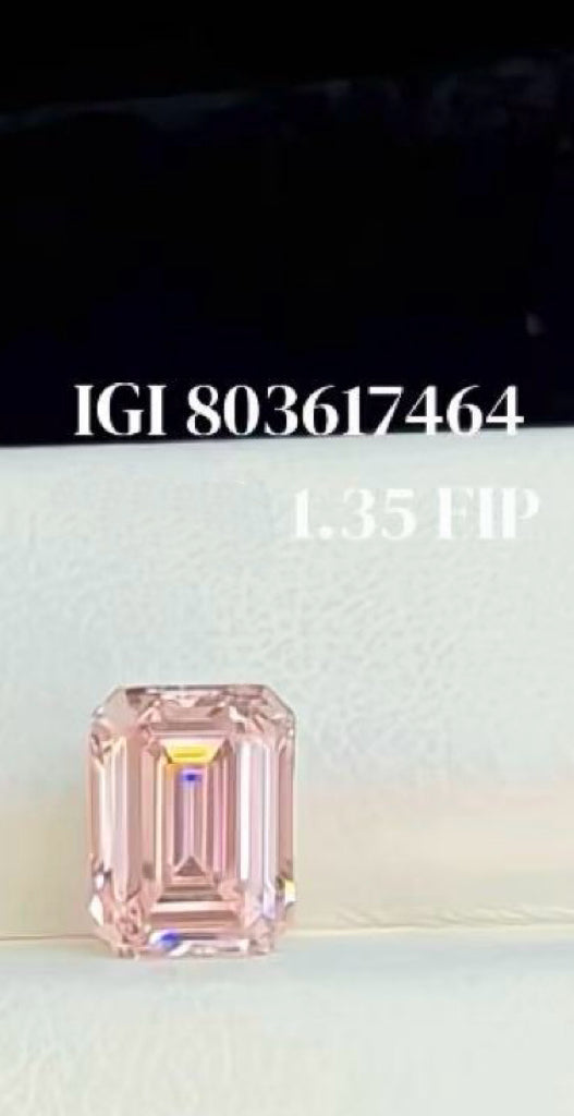 50% retainer For Taylor Bracey Emerald Cut Pink Diamond Bezel Setting Pendant //14K Solid yellow gold//1.35ct FIP(Fancy Intense Pink)/VS1 //(sliding connection without clasp)