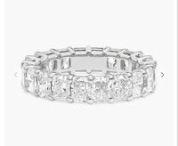 For Jay//Radiant Cut Full Eternity Diamond Band Ring//18K Solid white gold//20 Radiant Cut diamonds for total 4ct (20 points per)//D-E/VS-VVS//US Size 4.5