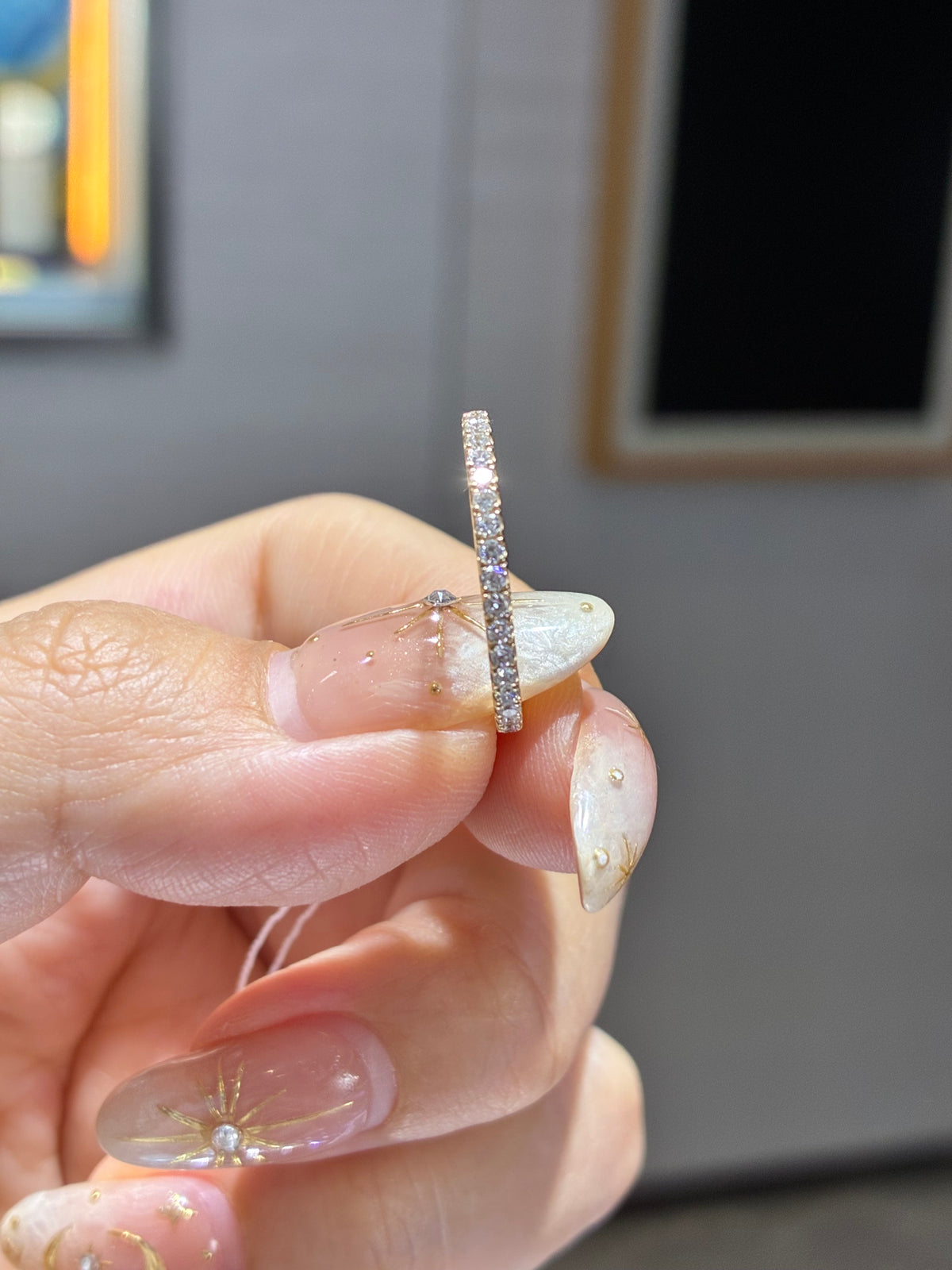 For Lola Harmony, Custom 0.475ct full eternity band in 14k gold