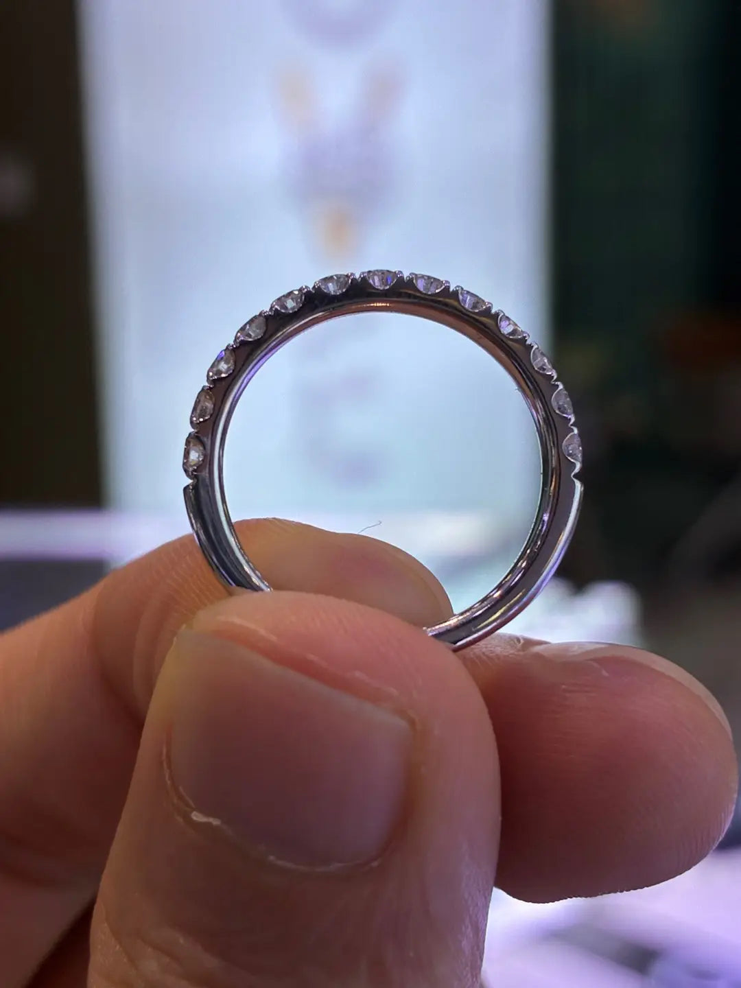 Deposit for Leia // 0.5 ct D-E/ VVS-VS half eternity ring in 14k solid white gold