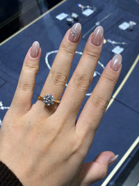 2.54carat Round Solitaire Tulip Lab Diamond Ring