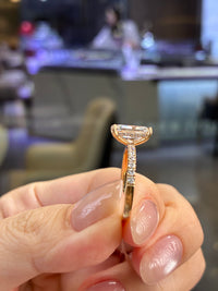 For Smorgan, 2ct Radiant with 0.325ct pave band, E/VS1, in 14k yellow gold