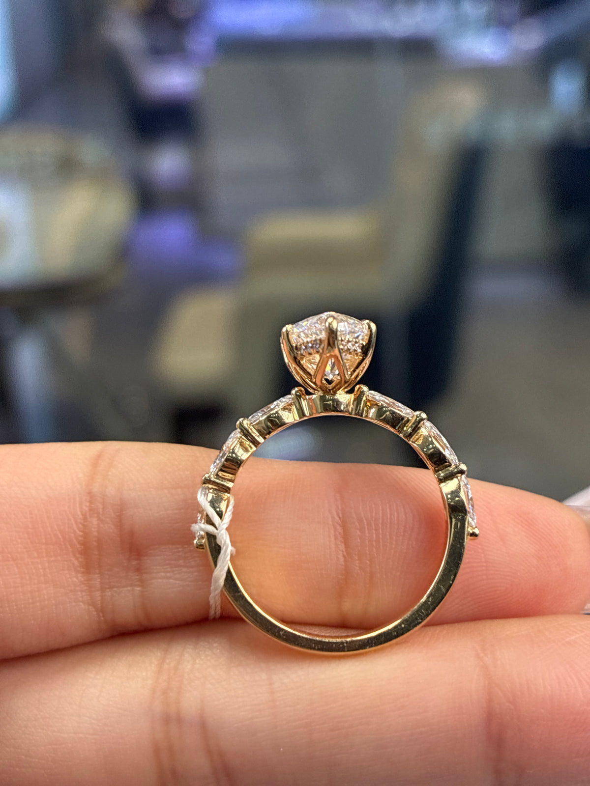 For alissamabsoute 14k yellow gold, 3.01ct marquise cut center stone, 0.4ct side stones, need custom