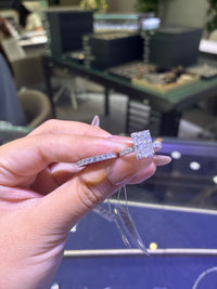 Reminding balance For bingbing 3.1ct radiant 14k E/vs1 and platinum band 0.678ct set