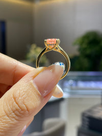 For Bria, 3ct Pink radiant Lab Diamond Ring, 14k white gold