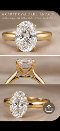 Lock stone deposit $200 for Kristin 14k yellow gold, 8ct oval cut diamond, E/VVS2