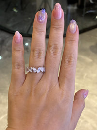 For Maribel, deposit for 14k white solid gold Mixed shape half eternity band, total 1.1carat, DE/VS-VVS