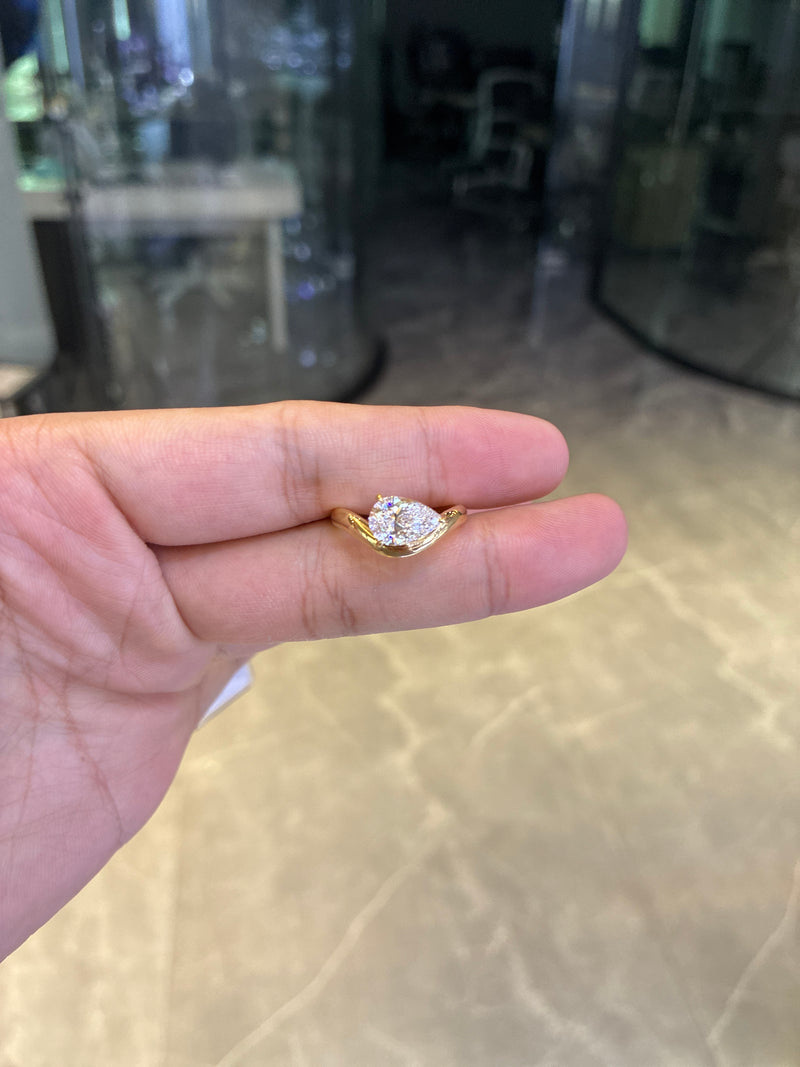 Deposit For hope 14k yellow gold ring with 1.5ct pear cut diamond