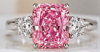 Deposit For Amy Wong Solid 14k white gold ring with 3.08 Fancy Vivid Pink radiant VVS2 Diamond(LG826674442)And each 0.18ct less round diamonds  (Esrimated completion date :November 10)
