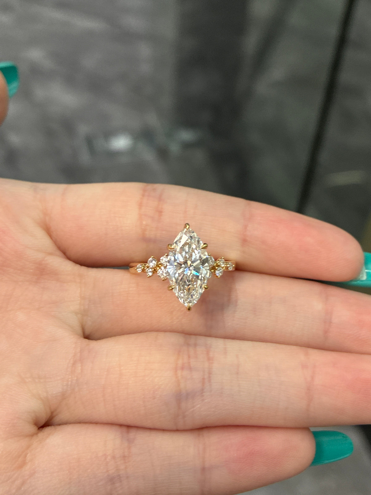 Deposit for Anna 14k solid yellow gold 2.38ct Marquise D VS1, straight plain band(custom piece)