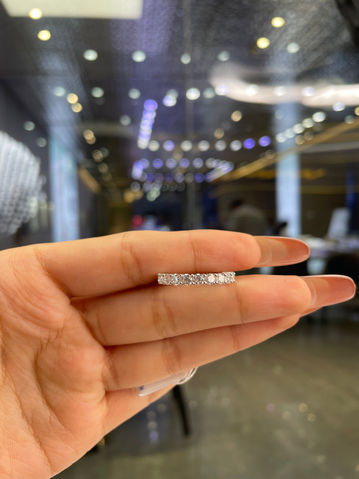 Deposit for Laura 14k white gold, size 7, half eternity, weight:2.3g