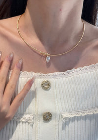Remaining balance for Merra 18K Solid Yellow Gold 1.7mm Omega Chain, 16 inches 3 Carat Pear E VVS2