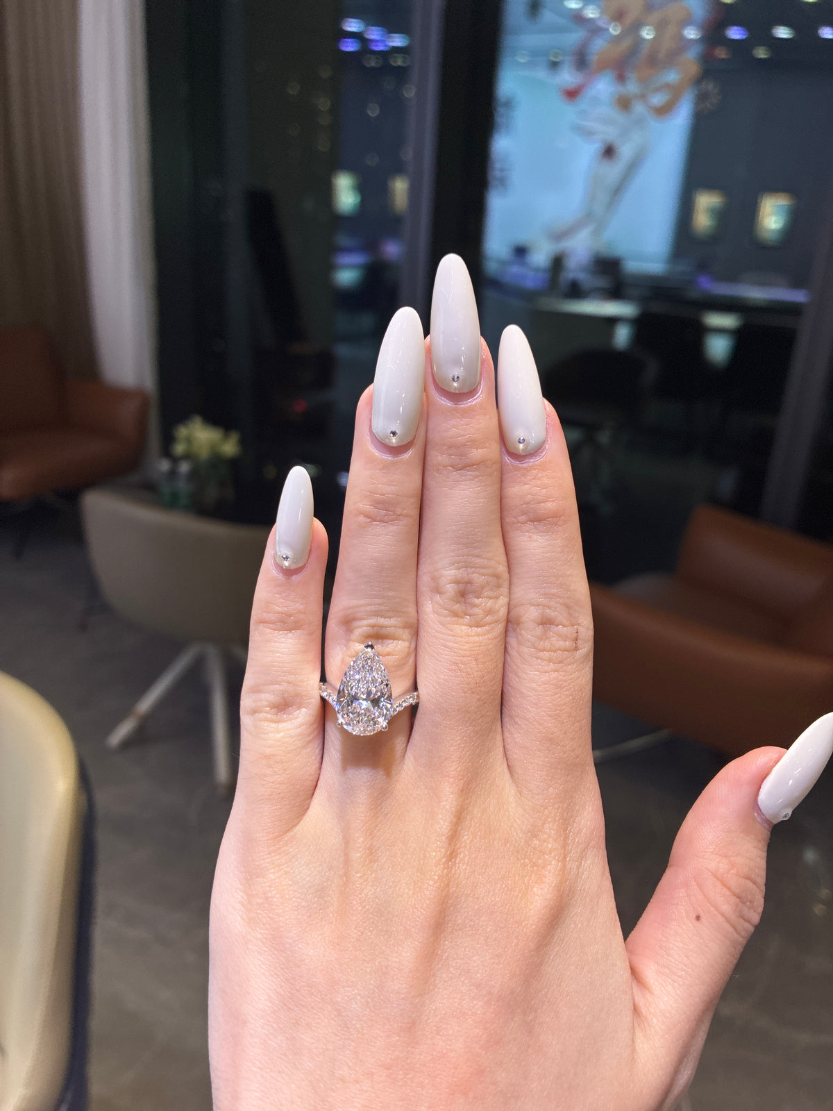 Deposit for Amy 14k solid yellow gold 2.5carat pear E/VVS2, V shape ring, with 0.292ct sidestones(customization)