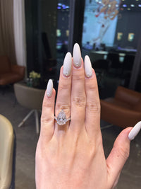 Deposit for Amy 14k solid yellow gold 2.5carat pear E/VVS2, V shape ring, with 0.292ct sidestones(customization)