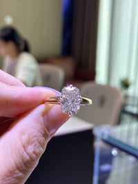 For wife and mom, deposit for 3ct Elongated cushion Engagement Ring, E/VVS2, in 14k Yellow gold