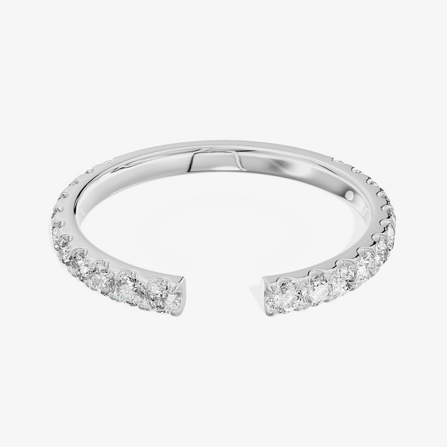 18K White Gold 0.44 Carat 22-Stone Round Lab-Grown Diamond Band Ring