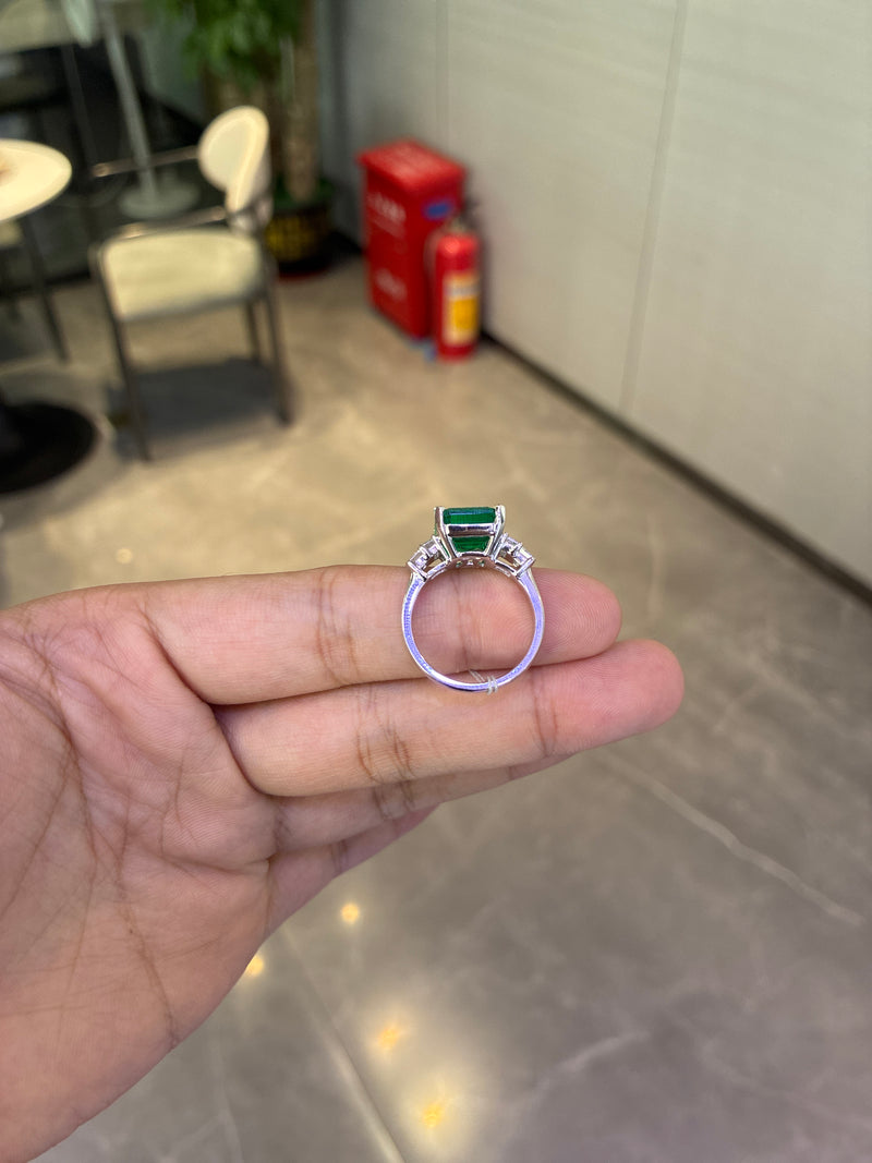 For Lostnfound 14k yellow gold ring with 3ct emerald stone