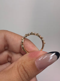 For Tessa 14k yellow gold marquis diamond band with 0.6ct diamonds on