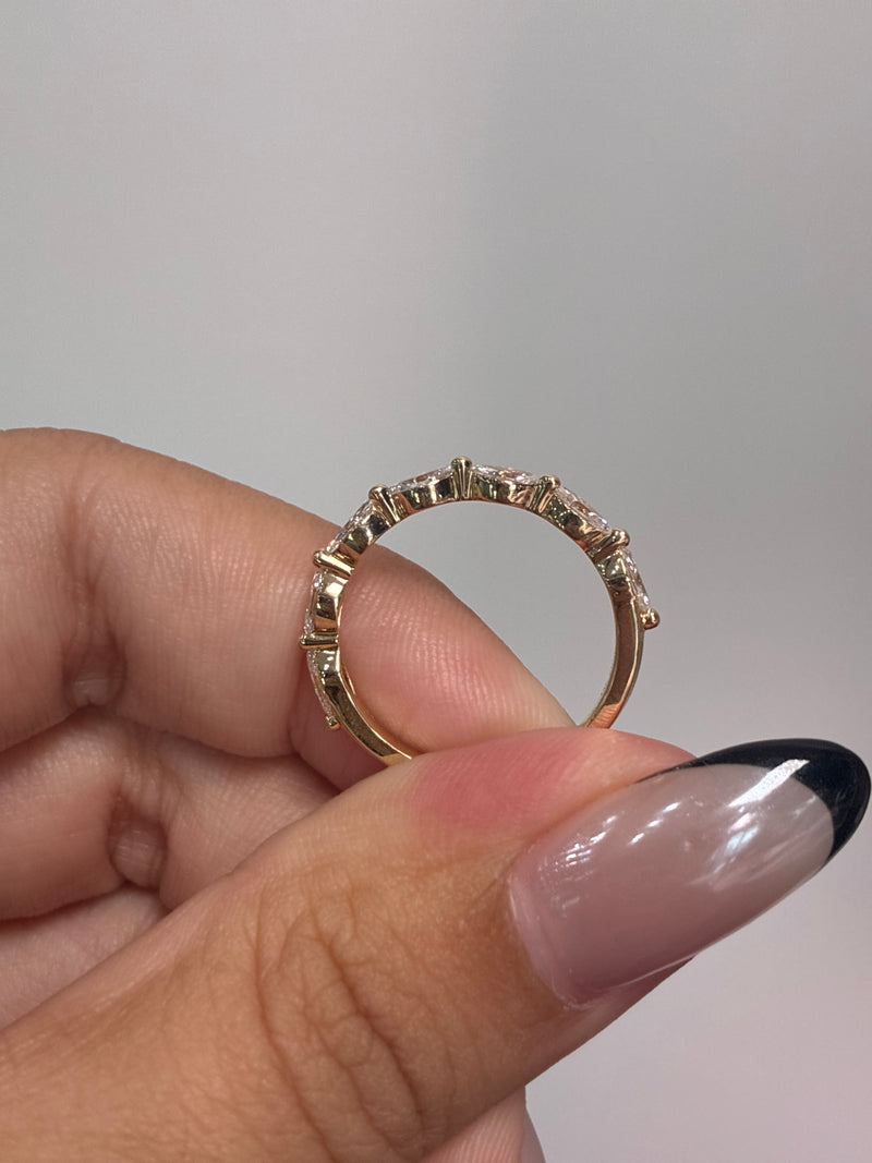 For Tessa 14k yellow gold marquis diamond band with 0.6ct diamonds on