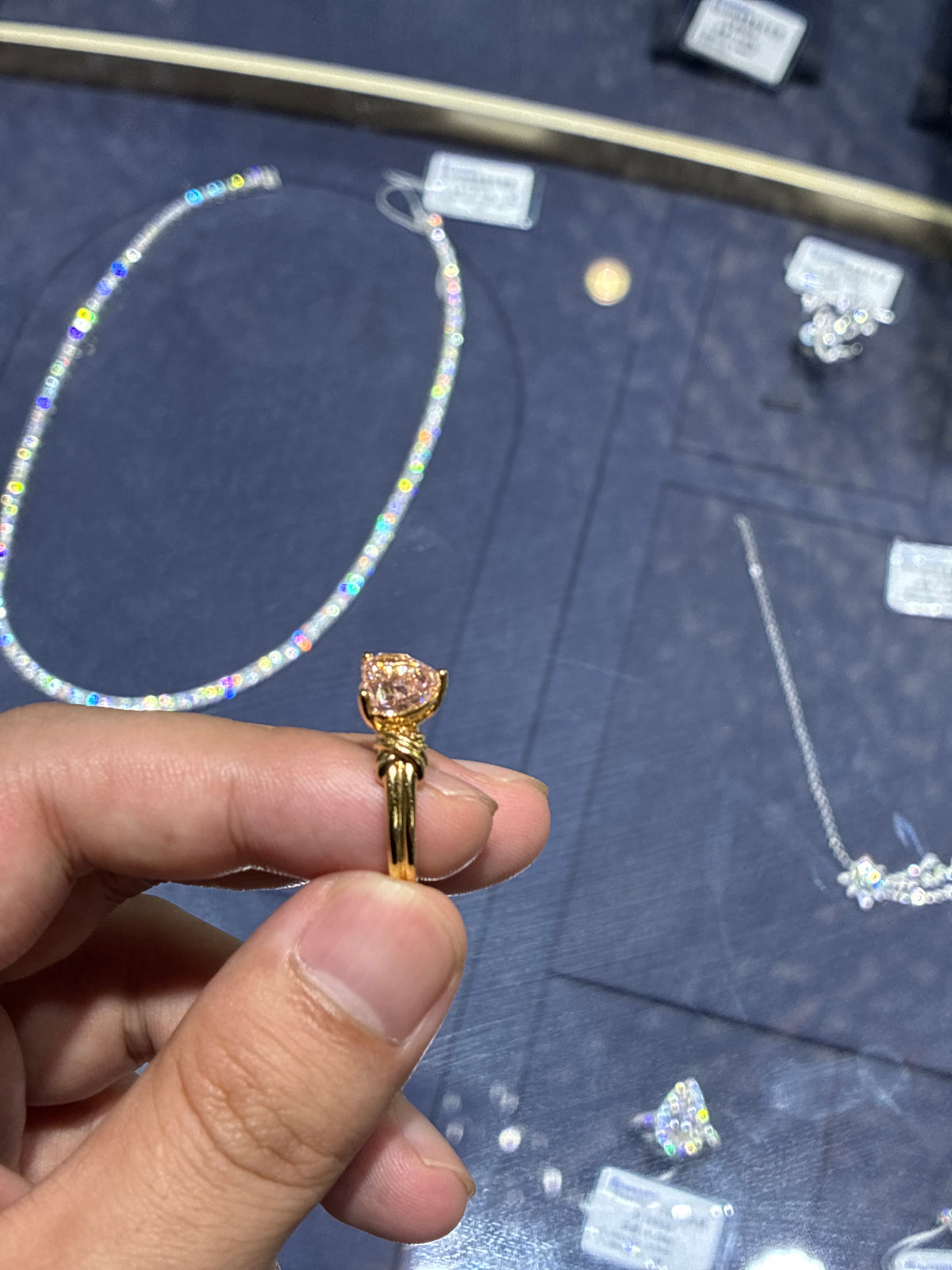 For Stacey deposit(main stone pink heart shape cut 3.0ct VS/1 18k yellow gold)