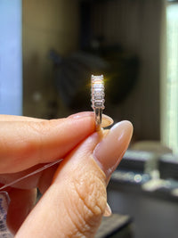 For Dania, Baguette Half Eternity Band in 18K White Gold