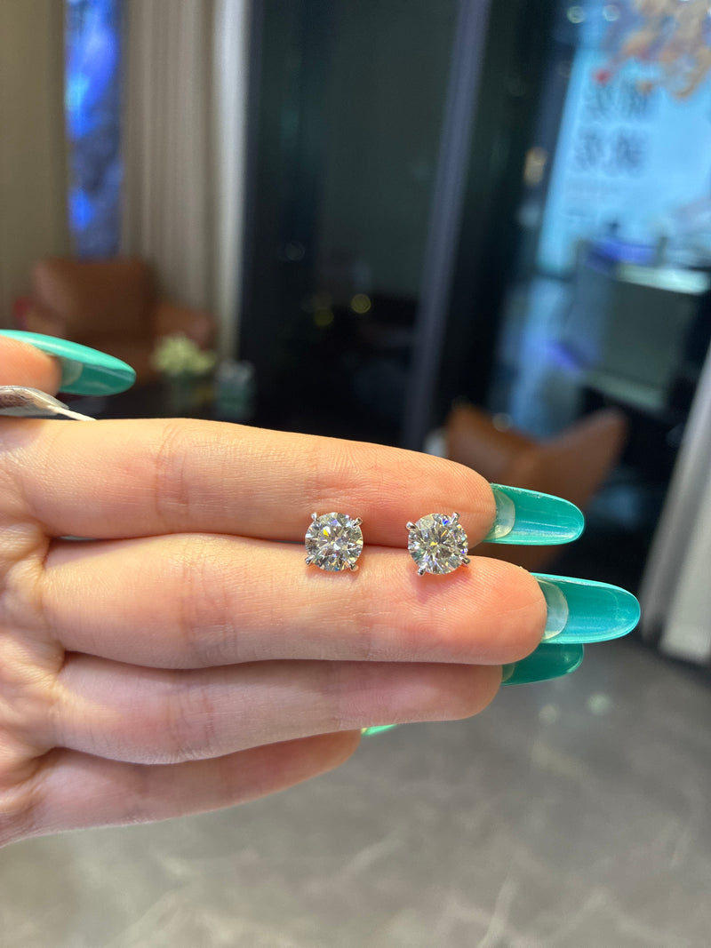 For Catherine 14k white gold Lab Gemstone earrings studs, 0.50ct each,total 1carat each pair.(Lab Ruby,Sapphire,Amethyst,Blue topaz,Alexandrite each)