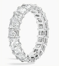 For Jay//Radiant Cut Full Eternity Diamond Band Ring//18K Solid white gold//20 Radiant Cut diamonds for total 4ct (20 points per)//D-E/VS-VVS//US Size 4.5