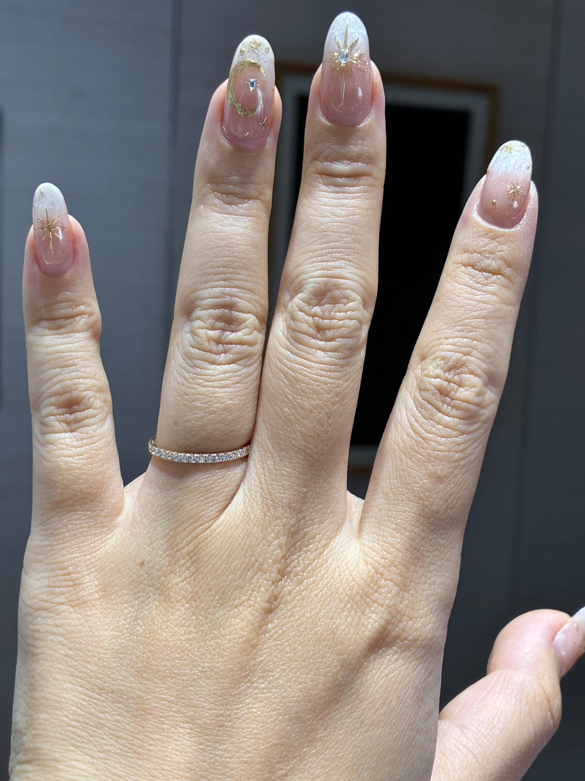 For Lola Harmony, Custom 0.475ct full eternity band in 14k gold
