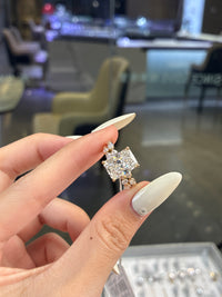 Deposit for Famita T 14K solid white gold 3ct radiant E/VVS2 with 0.50ct marquise&hidden halo➕14K solid white gold mixed cut wedding band(custom piece)