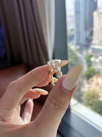 Remaining balance for lovelyd.sentme ,14k yellow gold, 5cts oval center diamond with 1.302ct sidestones