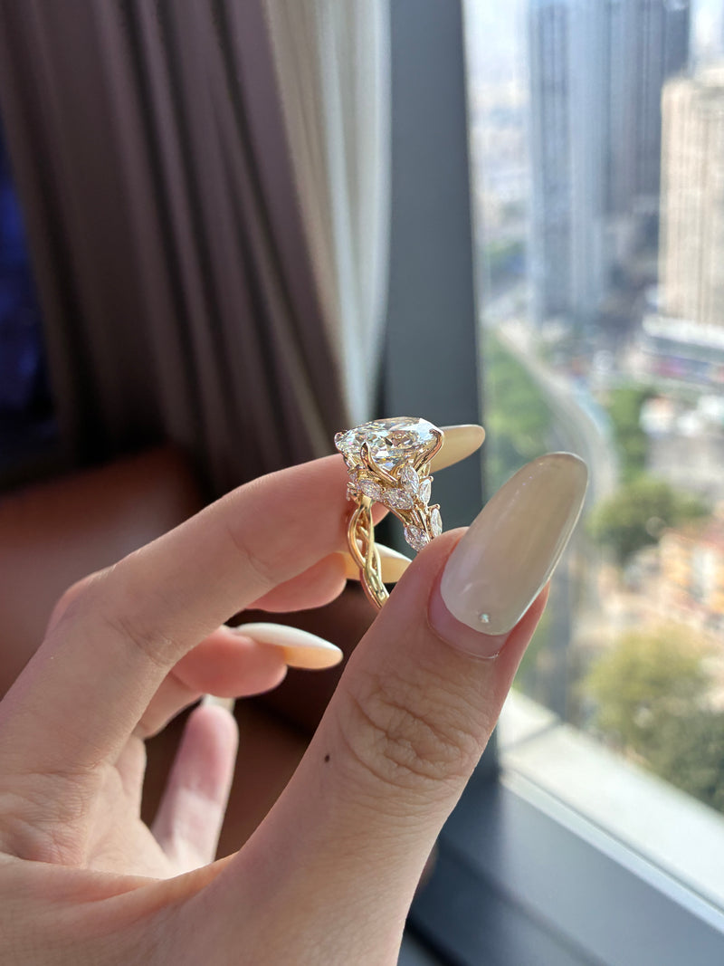 Remaining balance for lovelyd.sentme ,14k yellow gold, 5cts oval center diamond with 1.302ct sidestones