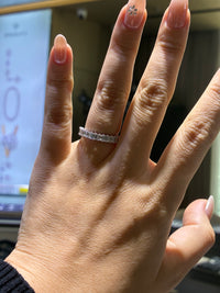 For Dania, Baguette Half Eternity Band in 18K White Gold