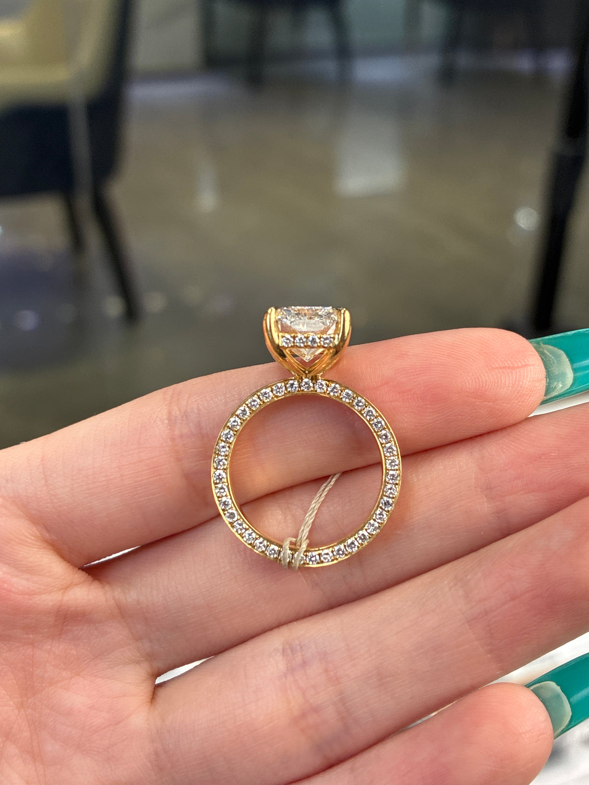 Deposit for 14K solid white gold 5carat E/VVS with 1.05ct channel pave&hidden halo