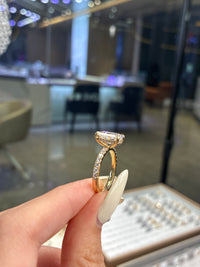 Deposit for LoveyLove 14K solid white gold setting for a 4.11carat pear diamond with 0.495ct pave band