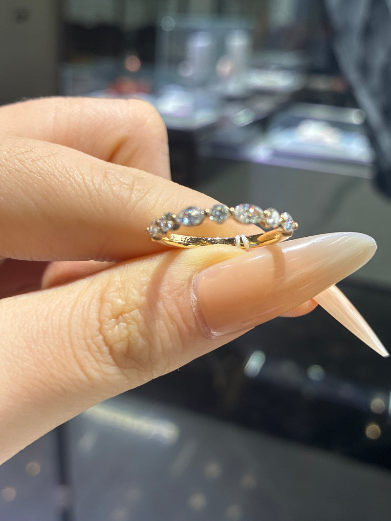 For Cindy 14k gold total 0.598carat marquis and round band