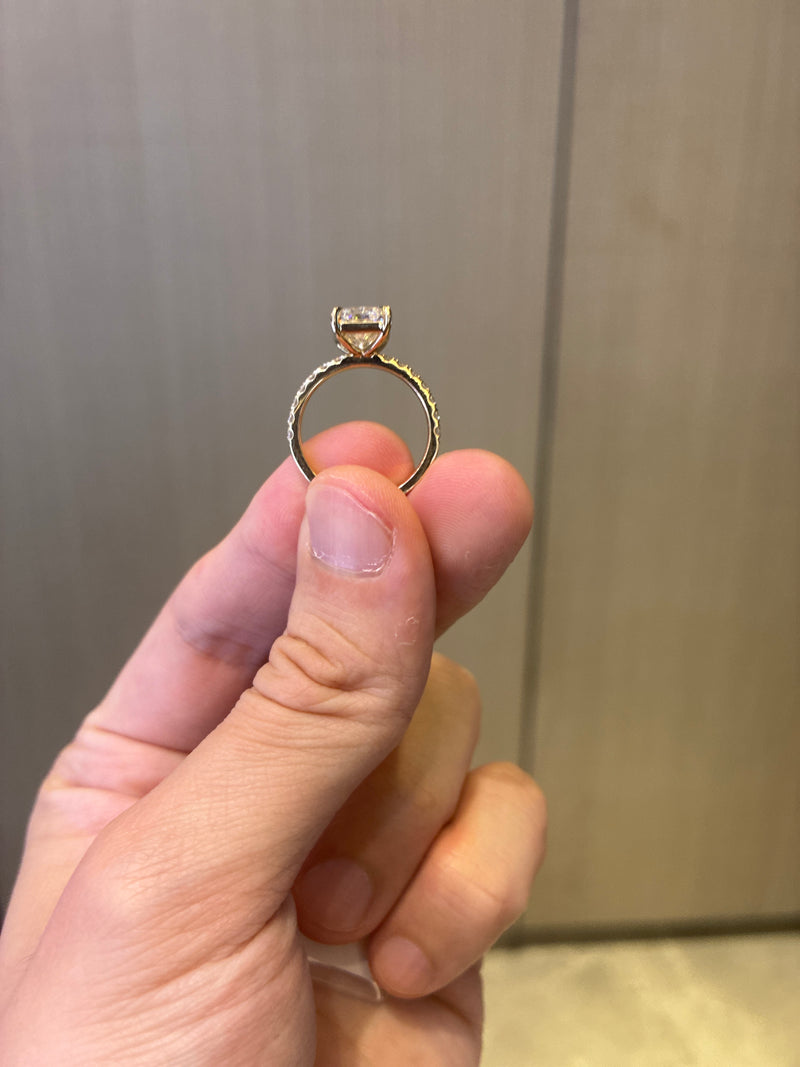 For Mo 14K solid yellow gold E/VS1 3.1ct Size 9