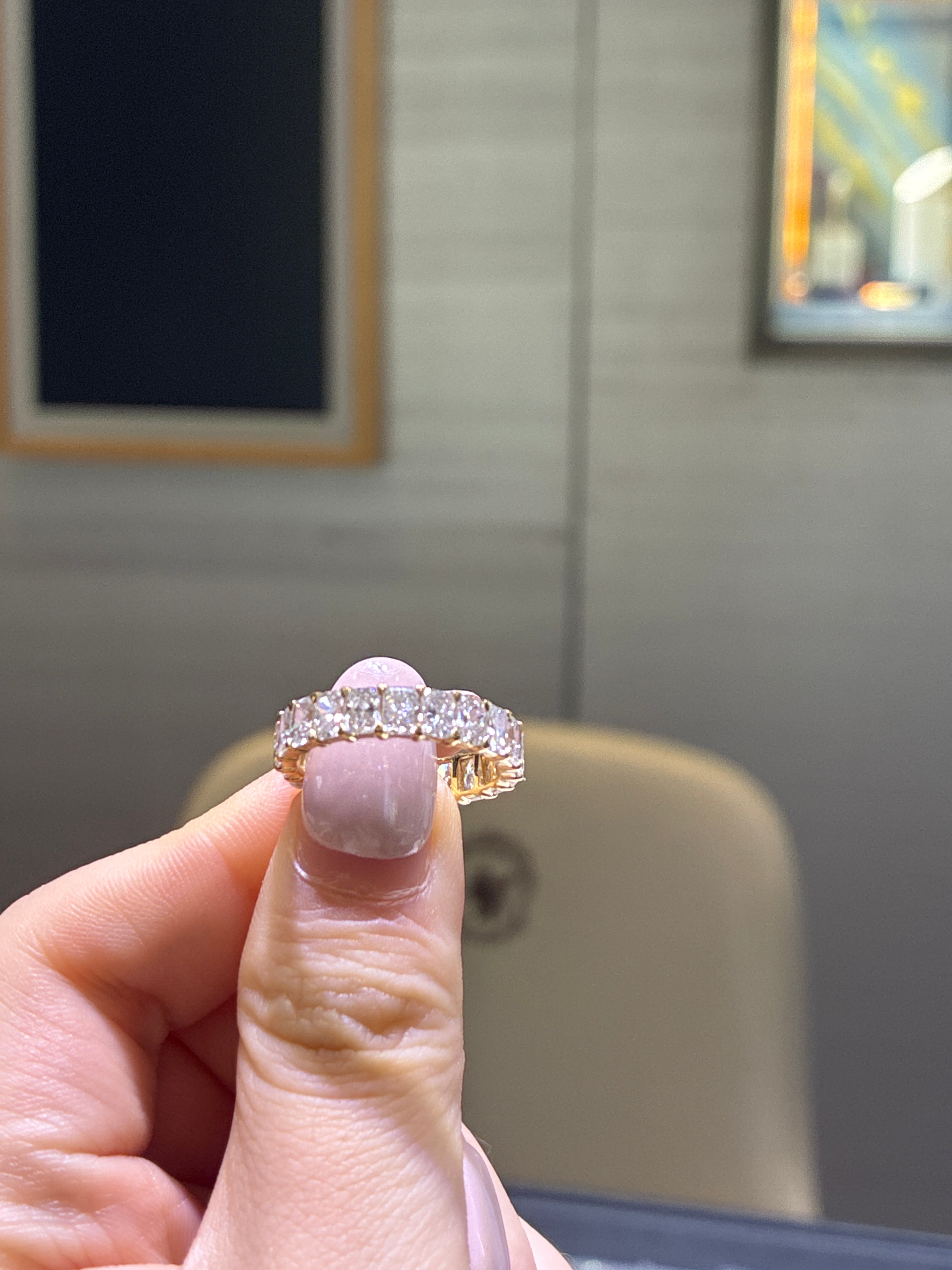 Final payment For Mia 14k gold D-E/vs, vvs Radiant cur Eternity band customize