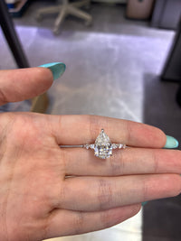 For Soulandmental 14K white gold 2.88ct pear with 0.588 marquise side stones