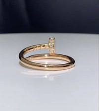 Deposit for Nicol, Pavé Diamond Ring & Tail Diamond Ring Set — 18K White Gold and Yellow Gold