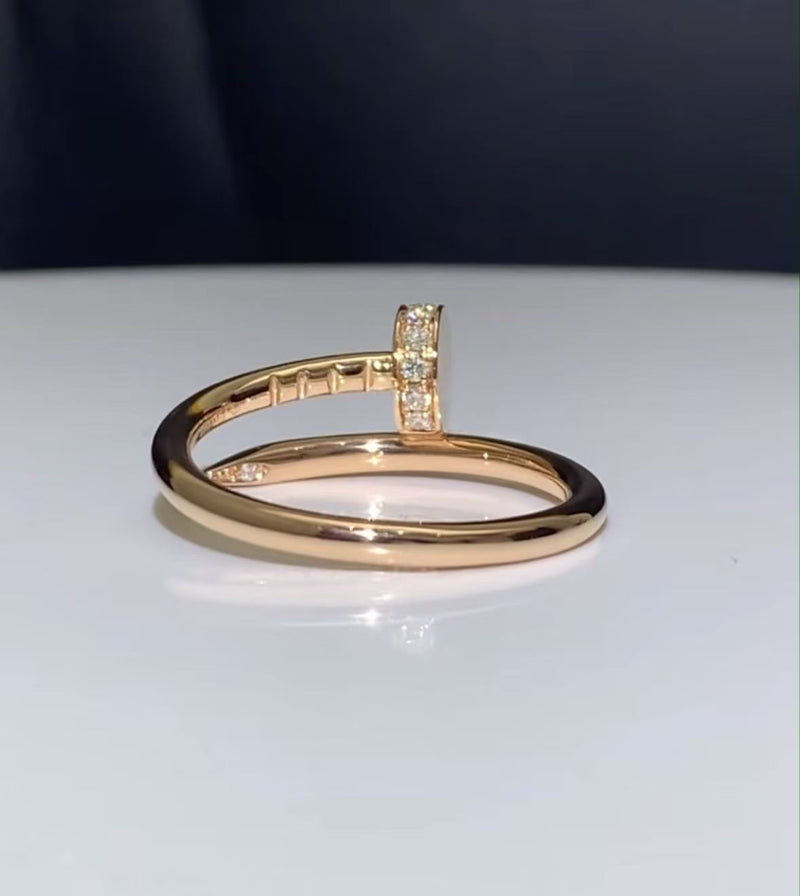 Deposit for Nicol, Pavé Diamond Ring & Tail Diamond Ring Set — 18K White Gold and Yellow Gold