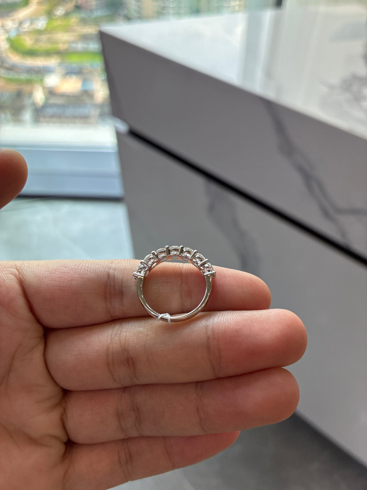 For Bill 14k white gold Half eternity Band￼