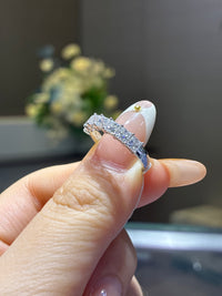 For Beverly 18k white gold D-E/vs,vvs  radiant cut half eternity band