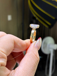 4.08ct+0.238ct Radiant Lab diamond Ring,E/VS1