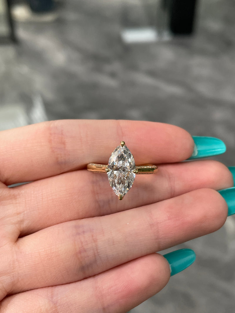 For Cynthiasandoval151 14K solid yellow gold 3carat D VVS2, plain band(customization)