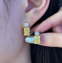 Deposit for Nidia 14K solid yellow gold with 1.09ct+1.10ct total 2.19ct, light brown pear diamond, VVS1+VVS2