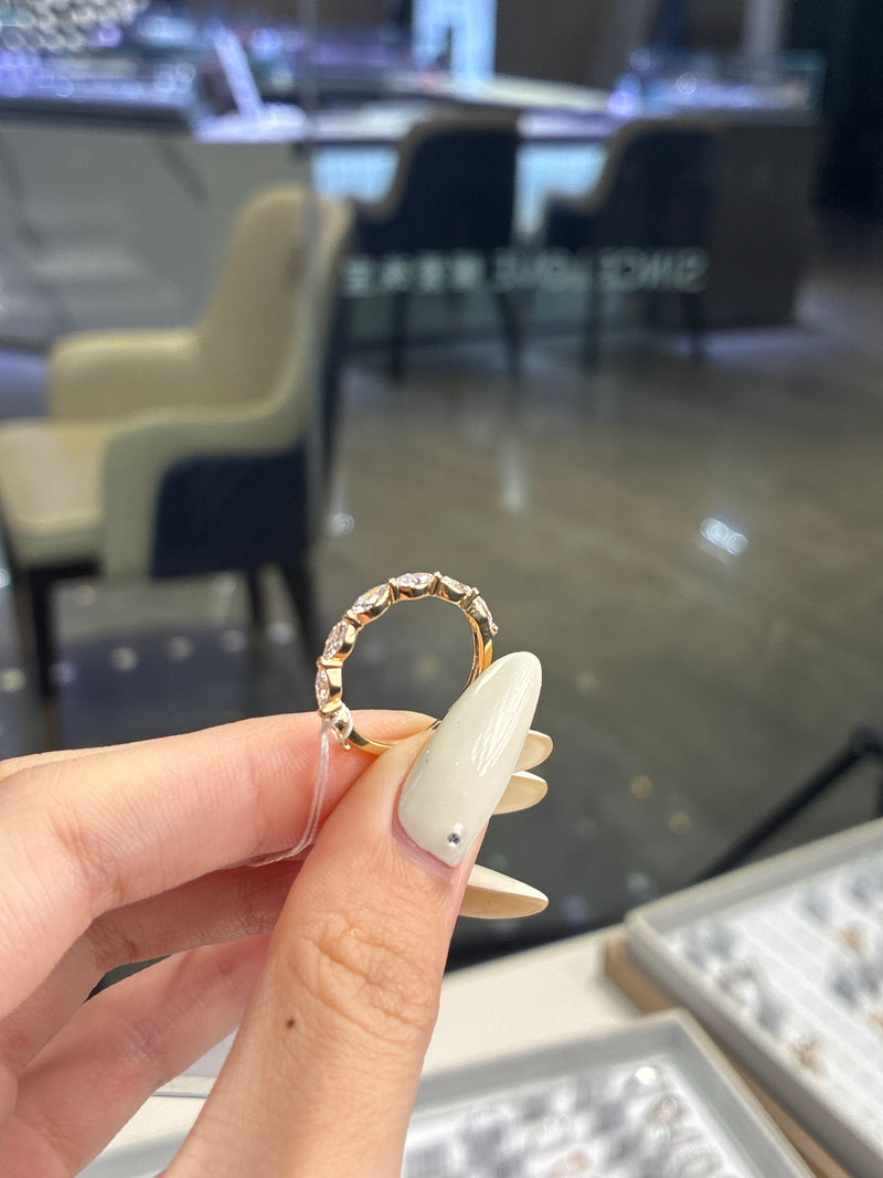 Deposit for Nicki 14k solid gold 0.596ct DE/VS VVS marquise half eternity band*2